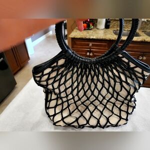 Brahmin handbag cream and black gently used